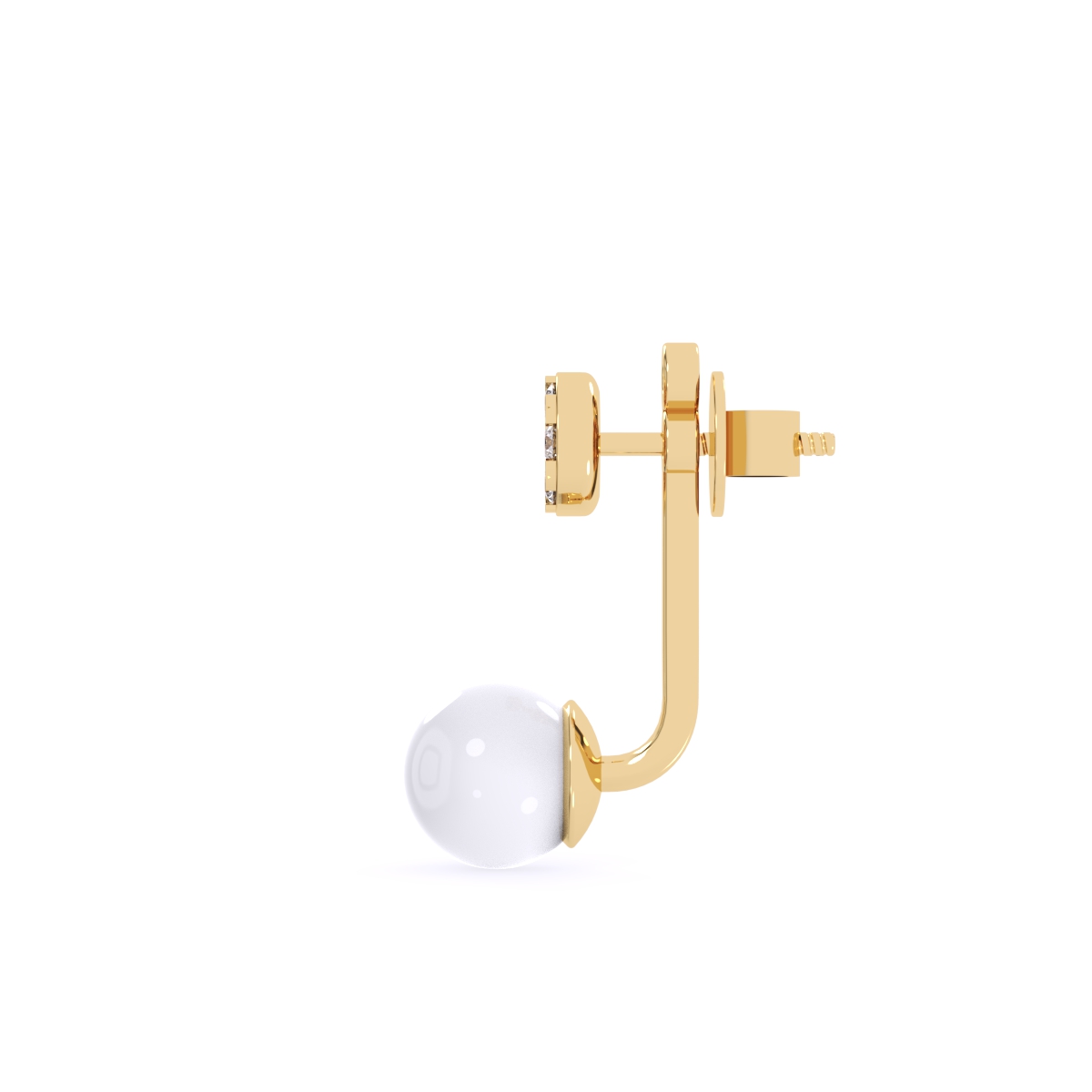Antique Pearl Diamond Drop Earrings